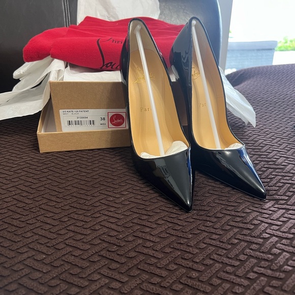 Christian Louboutin Black Patent Leather Heels - Picture 3 of 7